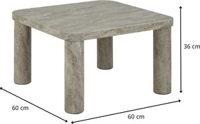 Konferenčný stolík Solano 60 cm mramor sivý