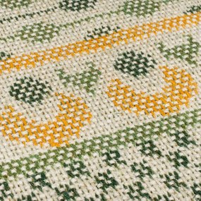 Zelený koberec s prímesou juty 200x290 cm Mara Jute Border – Flair Rugs