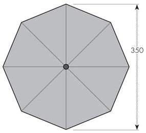 Doppler ALU WOOD 350 cm - slnečník s kľukou s ULTRA UV ochranou, 100 % polyester