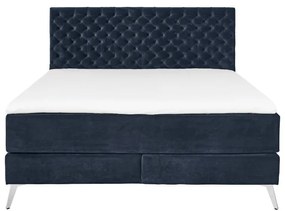 Boxspring posteľ oliver 180 x 200 tmavo modrá MUZZA