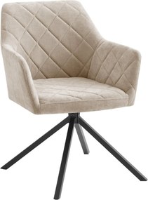 Otočná jedálenská stolička Patti, béžová látka