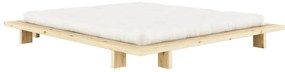 Dvojlôžková posteľ z borovicového dreva s roštom v prírodnej farbe 180x200 cm Japan – Karup Design