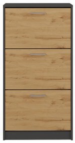 Botník (skrinka na topánky) Permanente 1 (antracit + dub artisan). Akcia -22%. Vlastná spoľahlivá doprava až k Vám domov. 1132588