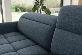 Modrá zamatová rozkladacia/s úložným priestorom rohová pohovka (pravý roh/do L) Barea – ELTAP