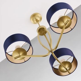 Jupiter 2113 - Luster na tyči KASZMIR 3xE27/15W/230V modrá/zlatá