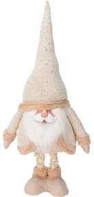 Vianočná dekorácia Santa, teleskop. nohy, 112 cm, zlatá / krémová