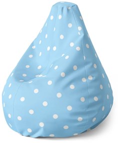 Sablio Sedací vak Pear Biele bodky na modrej - 70 x 95 x 15 cm