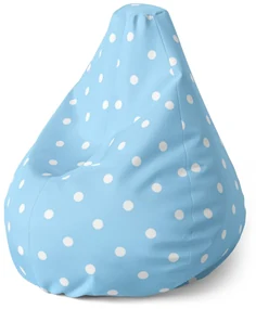 Sablio Sedací vak Pear Biele bodky na modrej - 70 x 95 x 15 cm