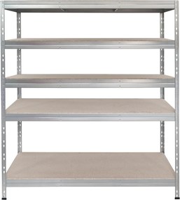Kovové regály RIVET PRO 180x150x60 DTD drevotrieska 5 úrovní pozinkovaná