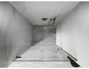 Mexen, Mexen Lunar-B Otočné ľavé sprchové dvere 95 cm, transparentné, brúsené zlaté - 832-095-000-55-00-L