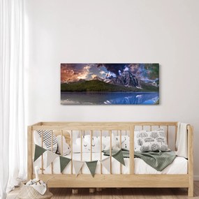Obraz jazera a hôr (120x50 cm)