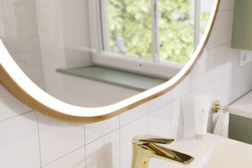 Comad Závesné zrkadlo s LED osvetlením Apollo 2 90x70 cm s pohybovým senzorom, zlatá