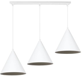 Závesné svietidlo Soho, 3x biele kovové tienidlo, (fi 25cm)