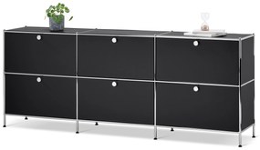 Odkladacia skrinka »CN3« so 6 výklopnými dvierkami, čierna