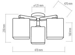 Prisadený luster NADIA 3xE27/60W/230V