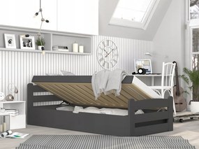 Posteľ s úložným priestorom Dávid 90x200 - sivá