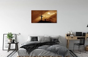Obraz na plátne Jesus Cross Light 125x50 cm