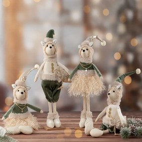 Vianočná dekorácia CHRISTMAS 246 krémová / mätová (2ks)