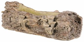 Betonový obal - truhlík, drevo s hubami, 41 x 19 x13 cm, hnedá