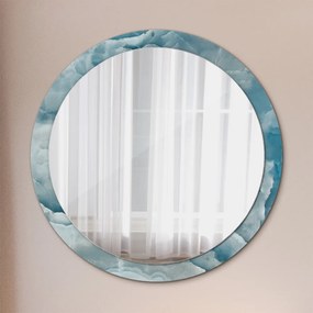 Okrúhle ozdobné zrkadlo Modrý onyx mramor fi 100 cm