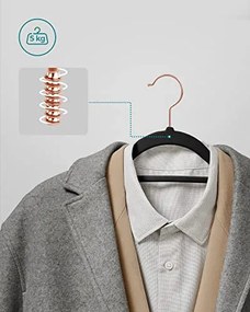 Vešiaky na oblečenie, protišmykové, zamatové, 50ks