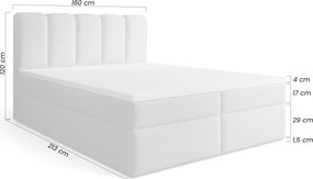 Kontinentálna posteľ Tenor 160x200 s úložným priestorom - béžová bouclé Quelle 03