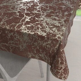 Biante Zamatový obdĺžnikový obrus Isabela IBL-014 Zlatý mramor na červenohnedom 80x120 cm