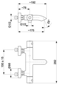 KFA Armatura 5734-010-00 - Termostatická vaňová batéria MOZA lesklý chróm