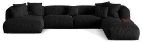 Čierna modulárna rohová pohovka (pravý roh/do tvaru "U") Martina – Micadoni Home