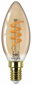 Philips LED filament žiarovka E14 B35 2,5W (15W) 1800K stmievateľná, jantárová