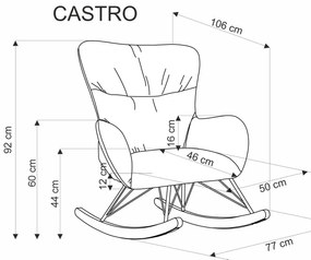 Houpací křeslo CASTRO šedé