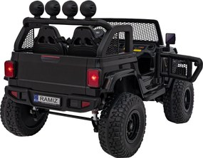 Ramiz Terénne auto OFF-ROAD 3.0 pre deti čierne + diaľkové ovládanie + pomalý štart + pásy + LED a zvuky