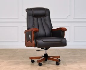 Kožené kreslo Prestige, čierne