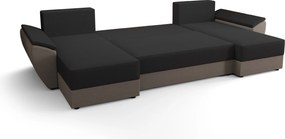 AKCIA Rozkladacia sedacia súprava do U TAVERO 321x140 cm, horčicová II. akosť