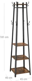 Vešiakový stojan s policami VASAGLE LCR80X