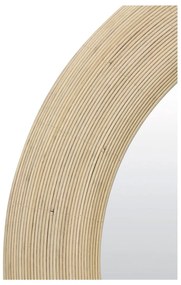 Nástenné zrkadlo s ratanovým rámom ø 109,5 cm Piedre – Light &amp; Living