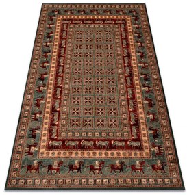 Koberec KASHQAI 4301 401 orientálny / rám, zelený / terakota