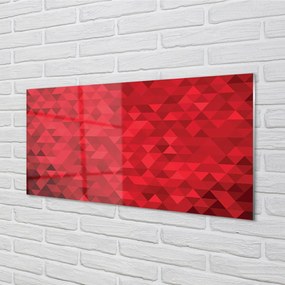 Sklenený obklad do kuchyne Červené vzor trojuholníky 120x60 cm