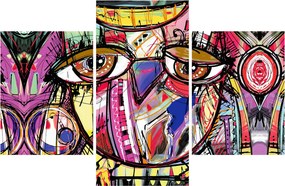 Obraz - Street art - sova (90x60 cm)