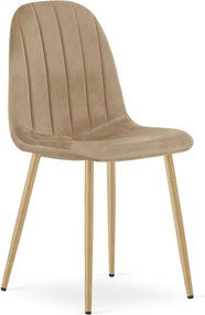 Set štyroch jedálenských stoličiek PADVA zamatové hnedé / hnedé nohy (4 ks)