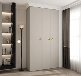 Šatníková skriňa 130 cm Carmela 40-1 (kašmír + zlatá). Akcia -21%. Vlastná spoľahlivá doprava až k Vám domov. 1126516