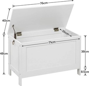 Truhla s úložným prostorem a lavicí Vasagle Fio 76 cm bílá