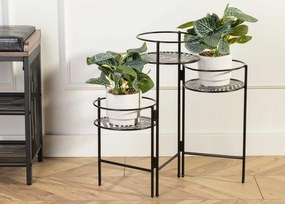 STOJAN NA KVETINÁČ TRIPLE 55X64X20 CM ČIERNA