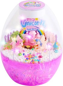 LEAN Toys Kreatívna súprava DIY terárium Jednorožci nočné svetlo ovládanie hlasom