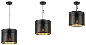 Závesné svietidlo Asti0, 1x čierne PVC tienidlo, (fi 20cm), g, b