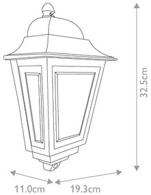 Elstead DECO-LANE7-BLACK -Vonkajšie nástenné svietidlo DECO LANE 1xE27/60W/230V IP44