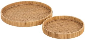 Set 2ks okrúhlych ratanových podnosov Boom - Ø 40*4cm
