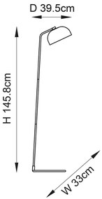 Endon 106337 - Stojacia lampa BRAIR 1xE27/10W/230V čierna