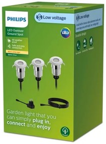 Philips - SADA 3x LED Vonkajšie zápustné svietidlo SPORE LED/1W/24/230V IP67