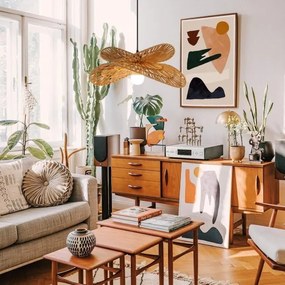 Immax 08265L - Luster na lanku MARIPOSA 1xE27/40W/230V pr. 50 cm juta